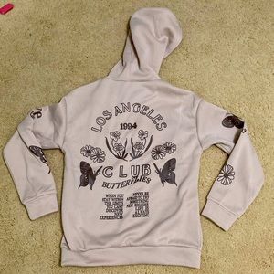 tan butterfly sweatshirt shein